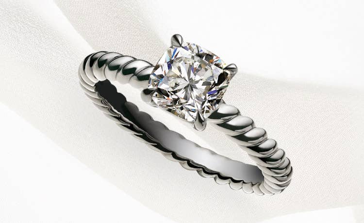 Platinum real sale diamond ring